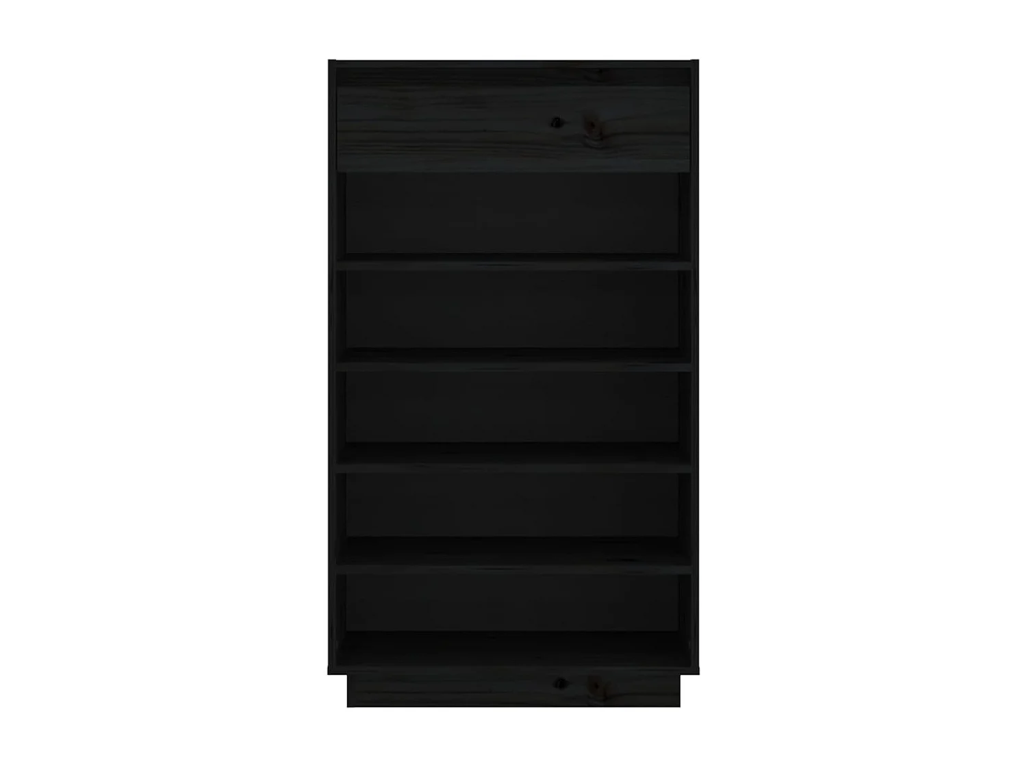 Sapateira Preto 60x34x105 cm Madeira maciça de pinho