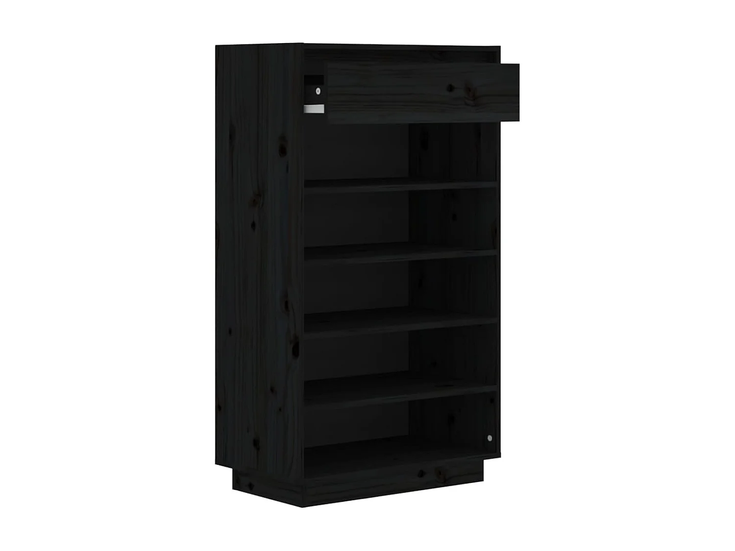 Sapateira Preto 60x34x105 cm Madeira maciça de pinho