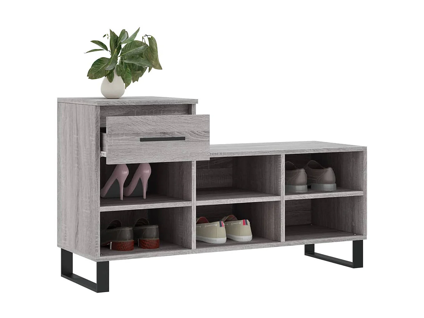 Armoire à chaussures Sonoma gris 102x36x60 cm Bois d'ingénierie