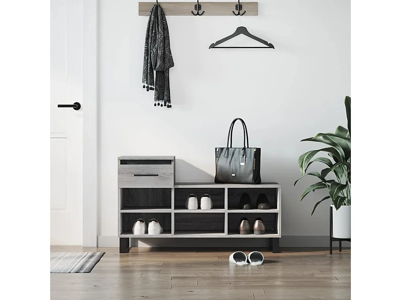 Zapatero Sonoma gris 102x36x60 cm Madera contrachapada