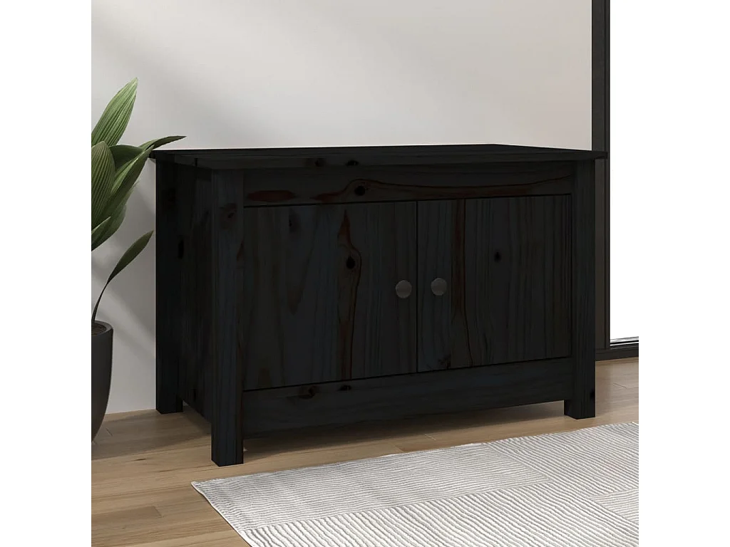 Schoenenkast Zwart 70x38x45,5 cm Massief grenenhout