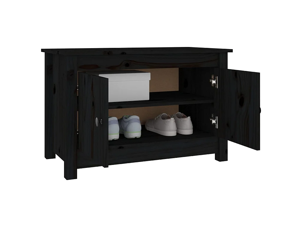 Schoenenkast Zwart 70x38x45,5 cm Massief grenenhout