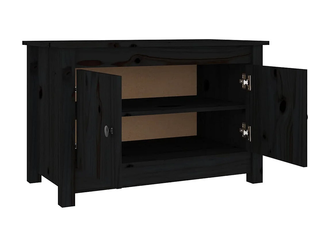 Schoenenkast Zwart 70x38x45,5 cm Massief grenenhout