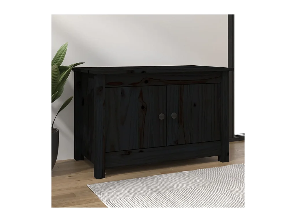 Schoenenkast Zwart 70x38x45,5 cm Massief grenenhout