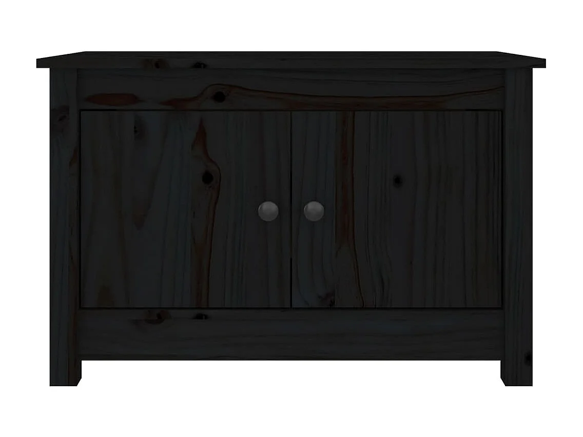 Scarpiera Nera 70x38x45,5 cm Legno di pino massiccio