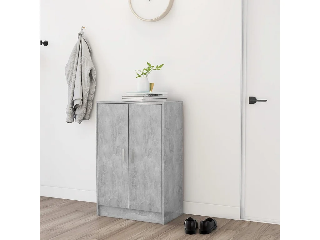 Armoire à chaussures Gris béton 60x35x92 cm Aggloméré