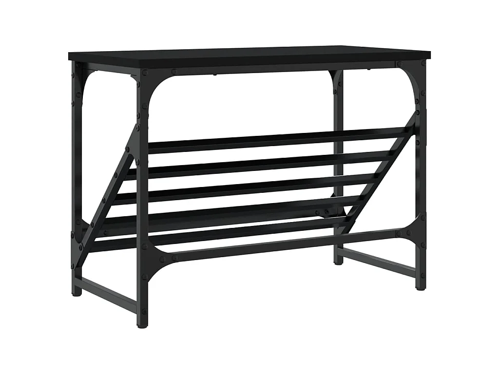 sapateira preta 60x30x45 cm madeira projetada