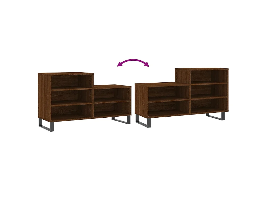 Armoire à chaussures Chêne marron 102x36x60cm Bois d'ingénierie