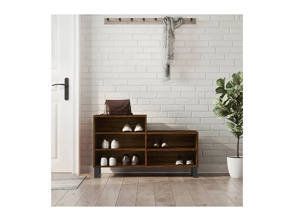 Armoire à chaussures Chêne marron 102x36x60cm Bois d'ingénierie