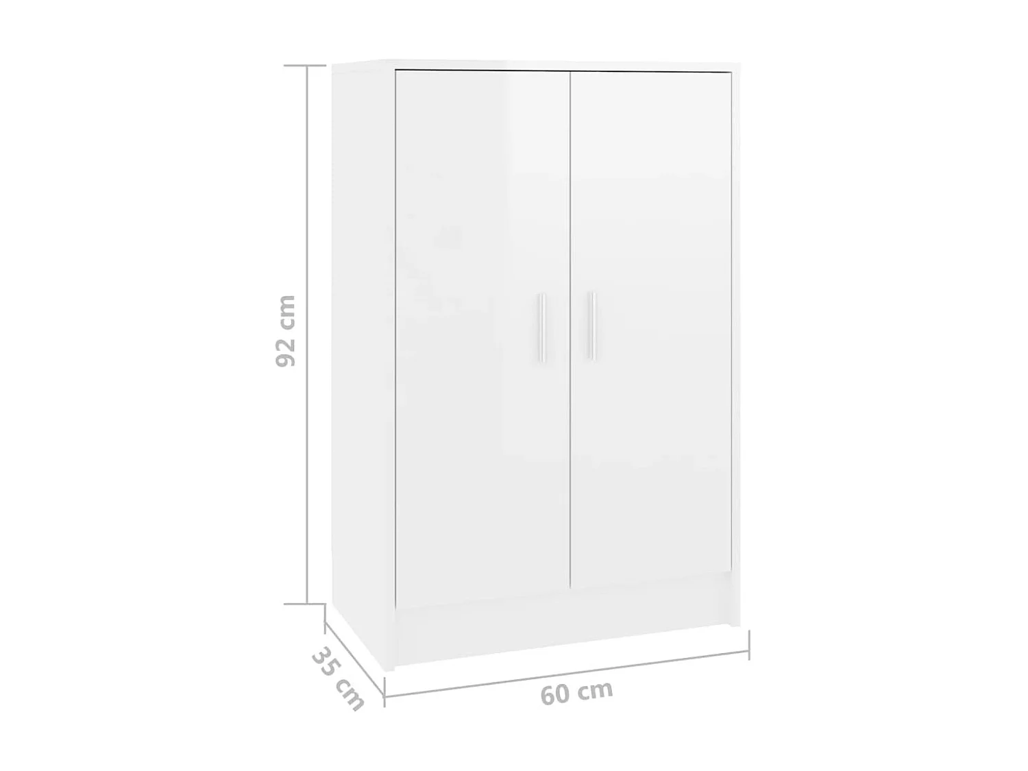 Armoire à chaussures Blanc brillant 60x35x92 cm Aggloméré