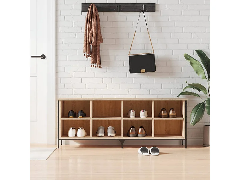 Schuhschrank aus Sonoma-Eiche, 131 x 35 x 50 cm, Holzwerkstoff