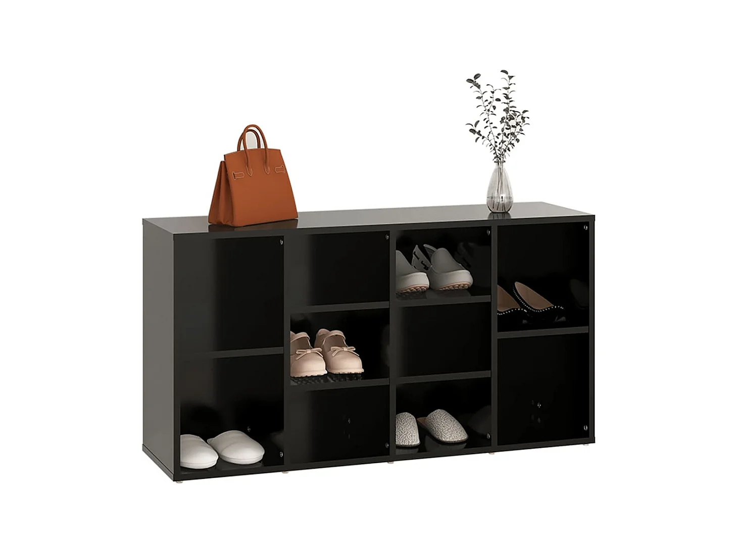 Banc à chaussures Noir 103x30x54,5 cm Aggloméré