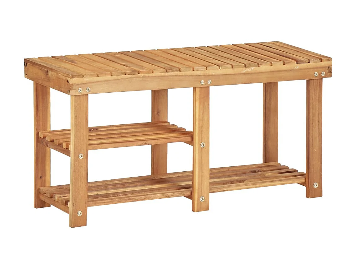 Scarpiera 90x32x46 cm Legno massello di acacia