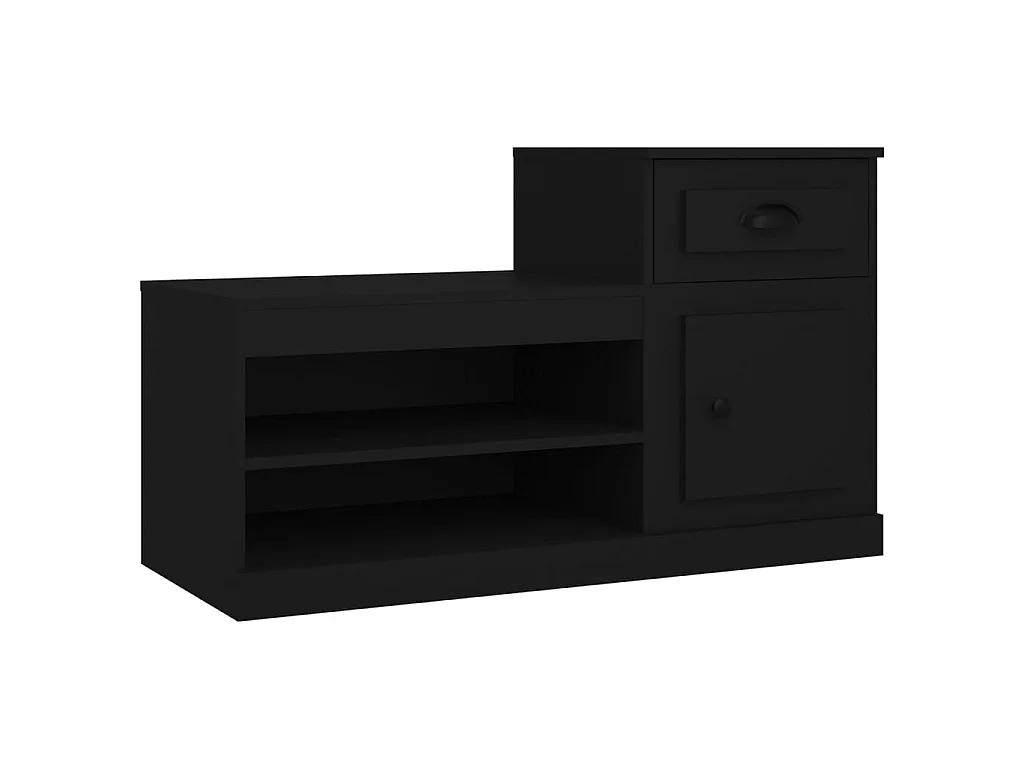 Zapatero negro 100x42x60 cm de madera contrachapada