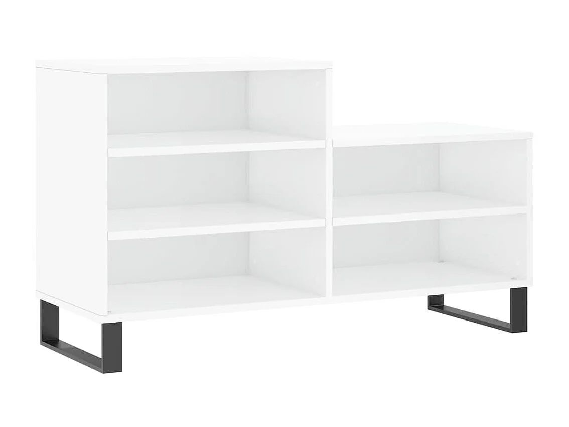 Scarpiera Bianco lucido 102x36x60 cm MDF