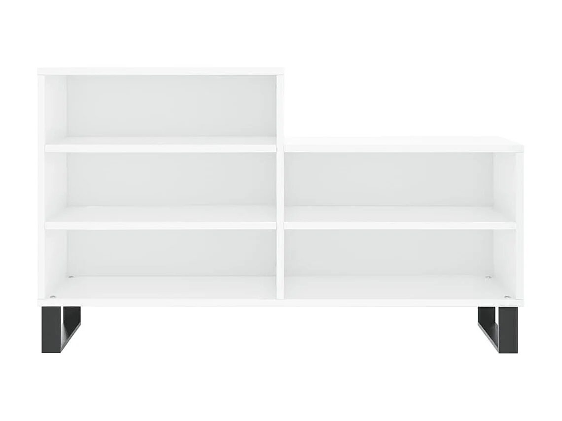 Scarpiera Bianco lucido 102x36x60 cm MDF