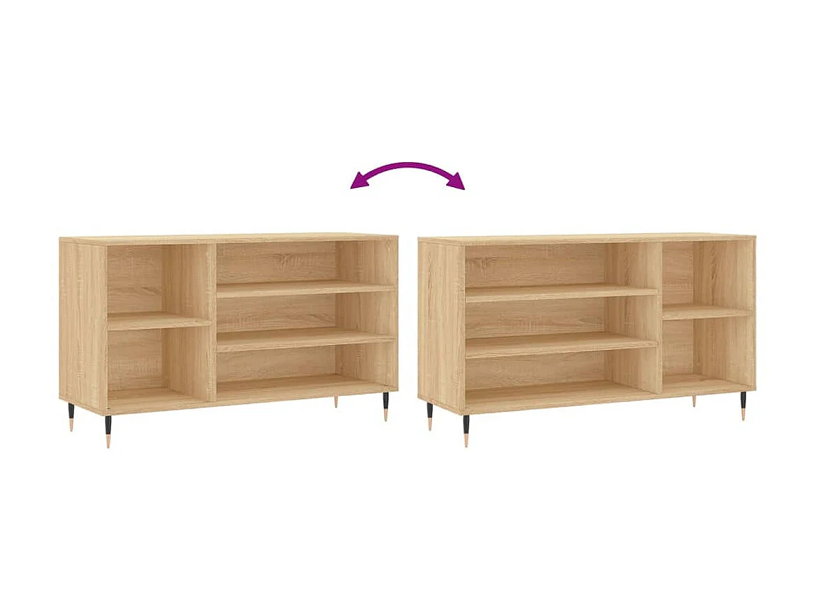 Sapateira carvalho Sonoma 102x36x60cm Madeira trabalhada