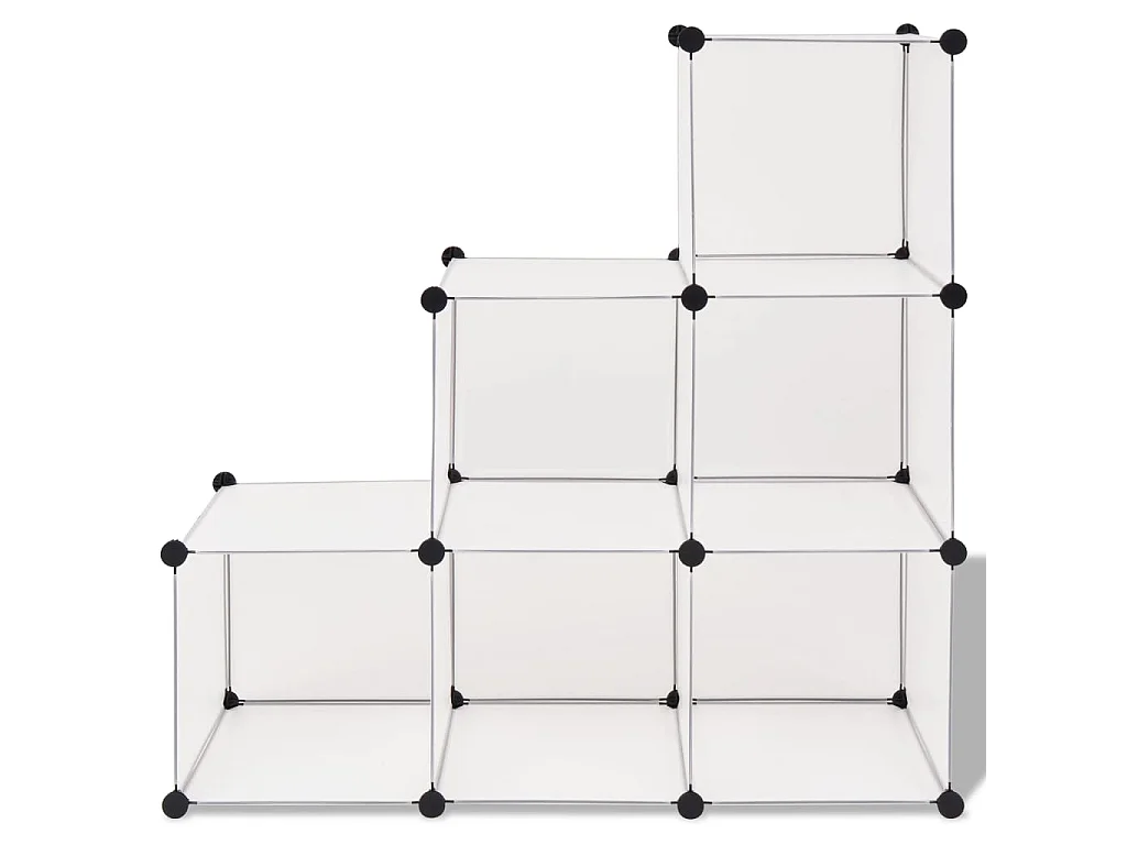 Organizer portaoggetti a cubo con 6 scomparti Bianco
