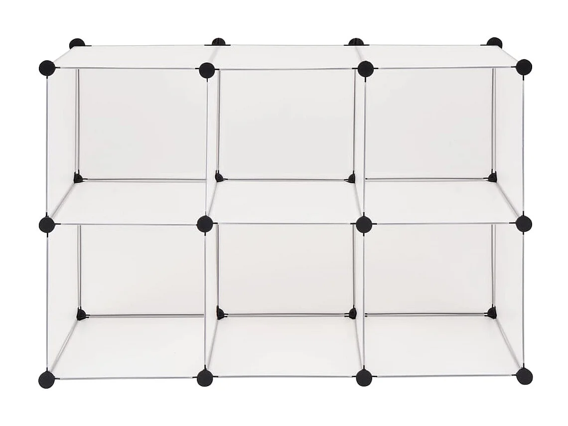 Organizer portaoggetti a cubo con 6 scomparti Bianco