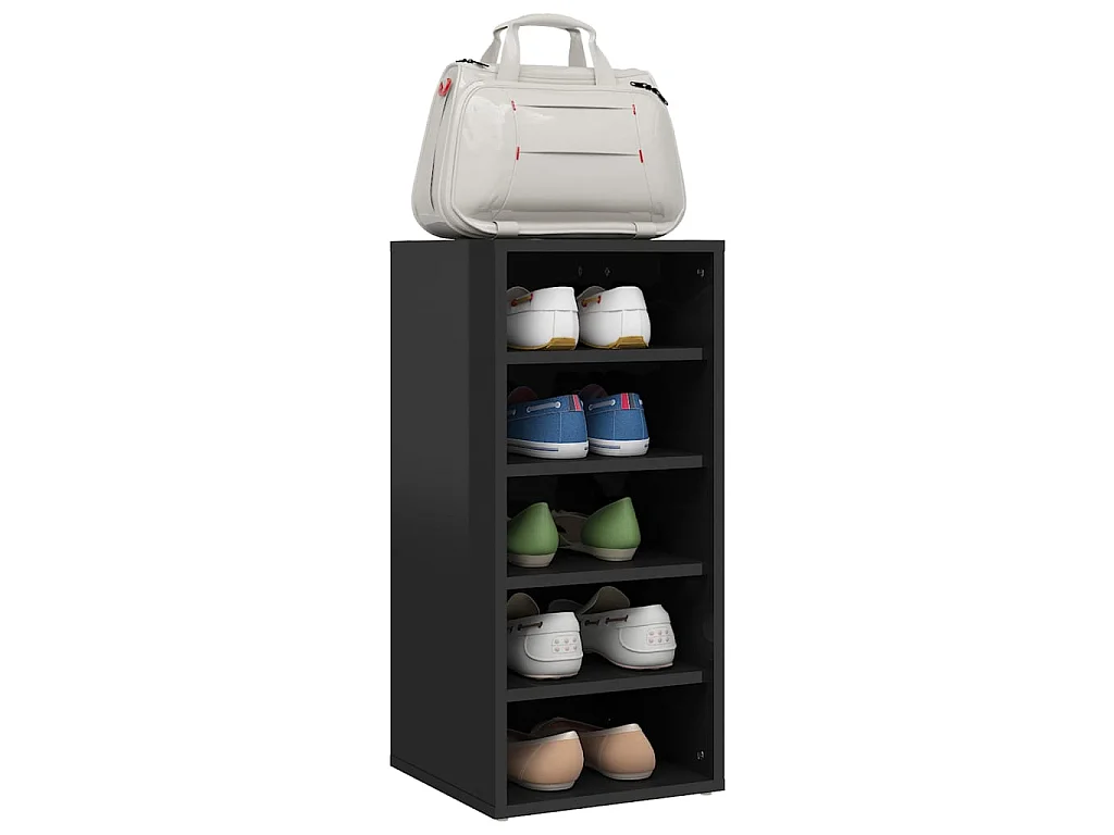 Schoenenkasten 2 stuks Glanzend zwart 31,5x35x70cm Spaanplaat