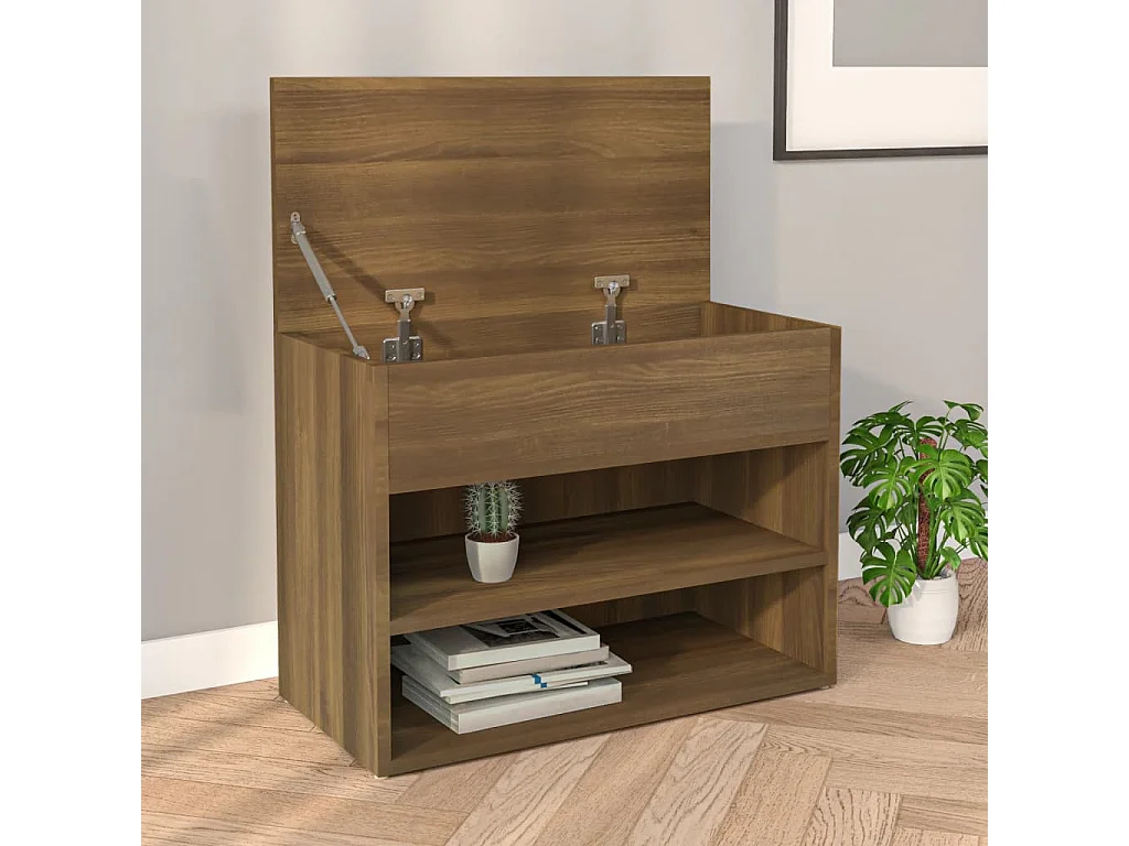 Schuhbank Braune Eiche 60x30x45 cm Holzwerkstoff