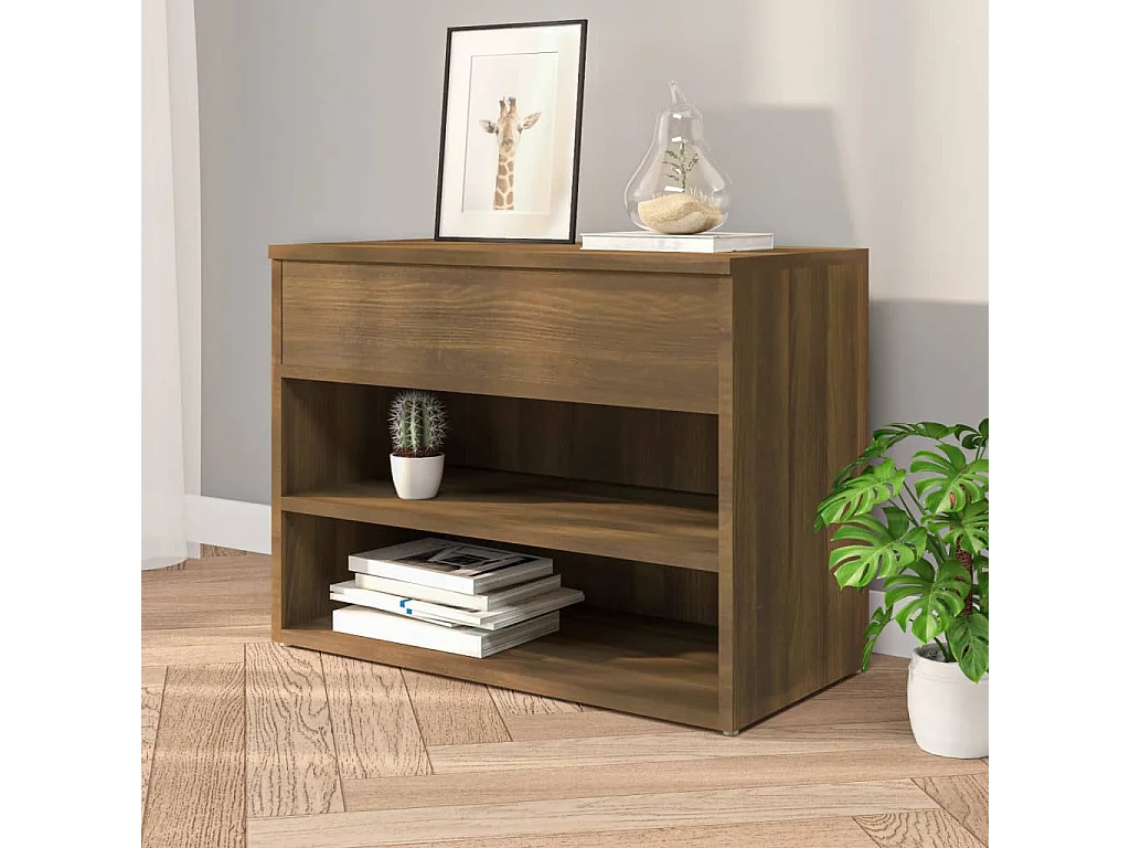Schuhbank Braune Eiche 60x30x45 cm Holzwerkstoff