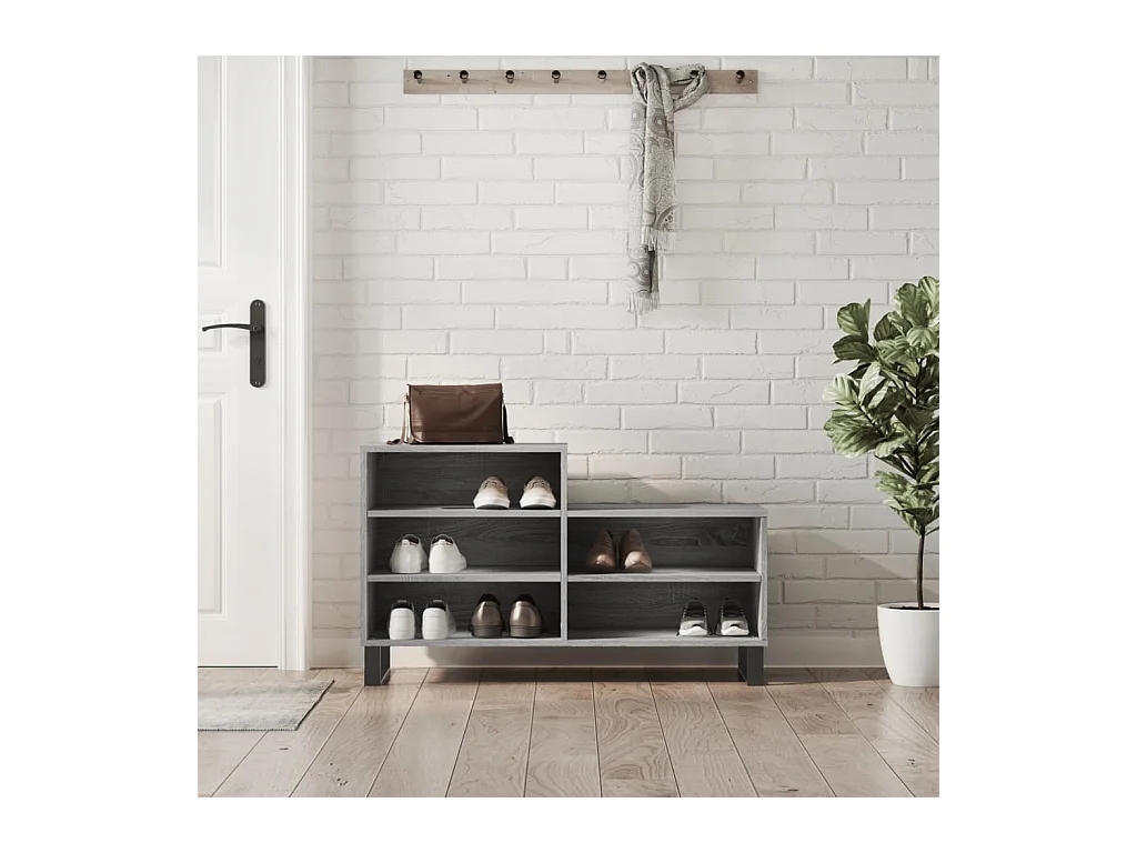 Armoire à chaussures Sonoma gris 102x36x60 cm Bois d'ingénierie