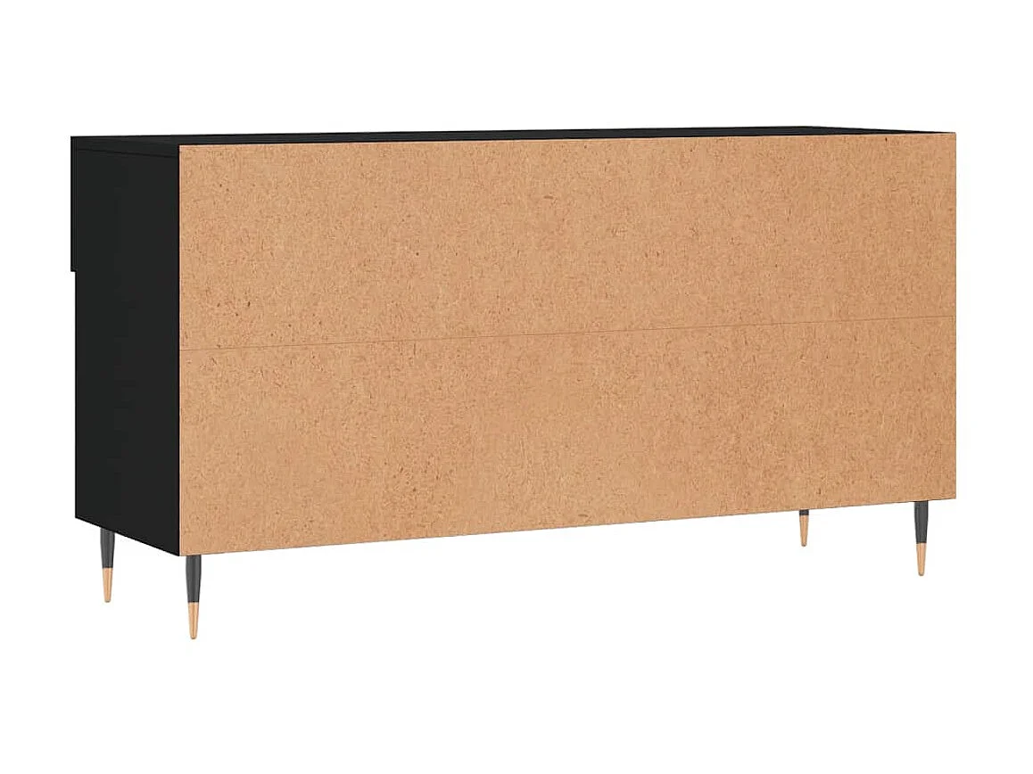 Zwarte schoenenbank 102x35x55 cm samengesteld hout