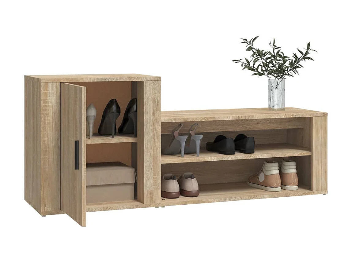 Armoire à chaussures Chêne sonoma 130x35x54cm Bois d'ingénierie