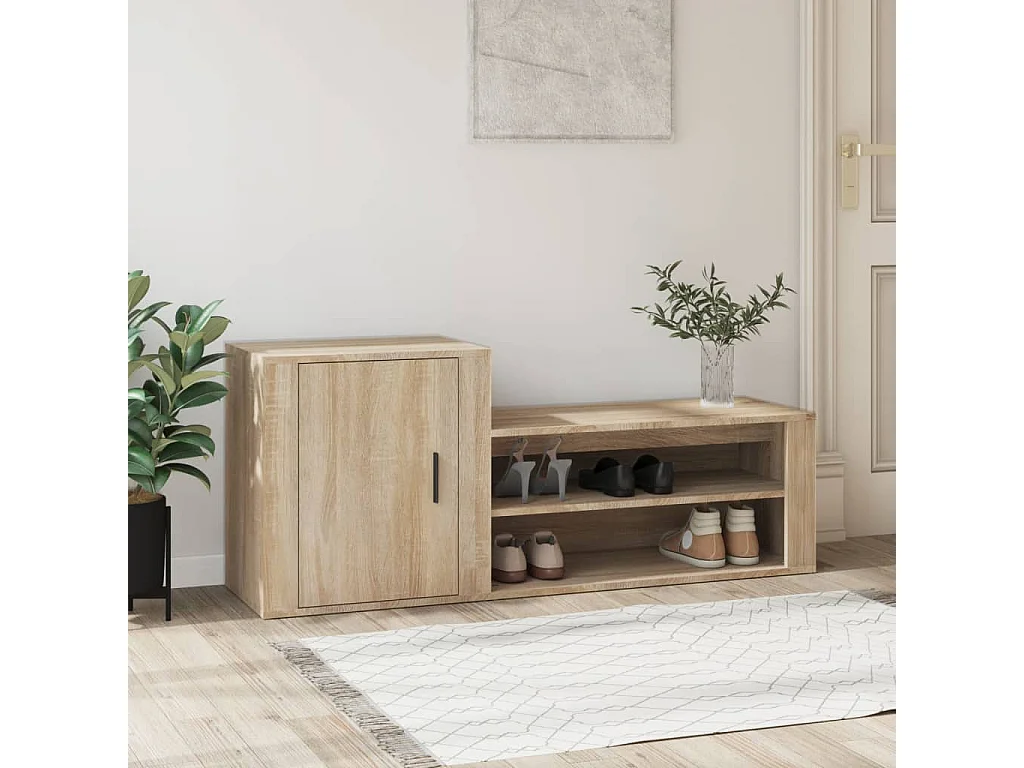 Armoire à chaussures Chêne sonoma 130x35x54cm Bois d'ingénierie