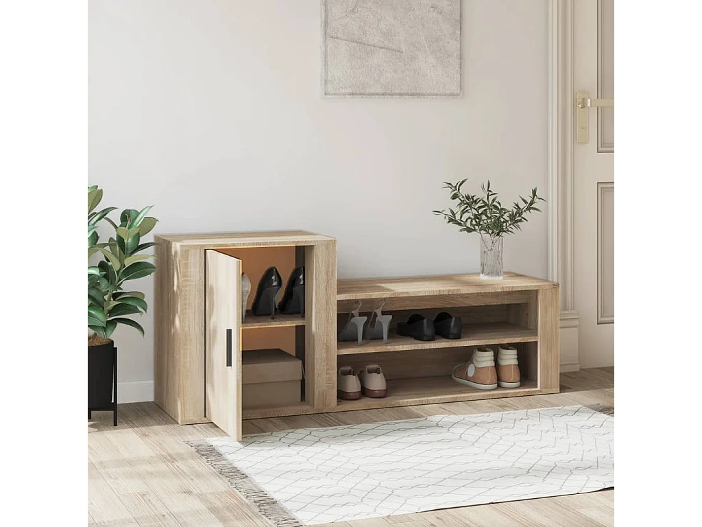 Armoire à chaussures Chêne sonoma 130x35x54cm Bois d'ingénierie