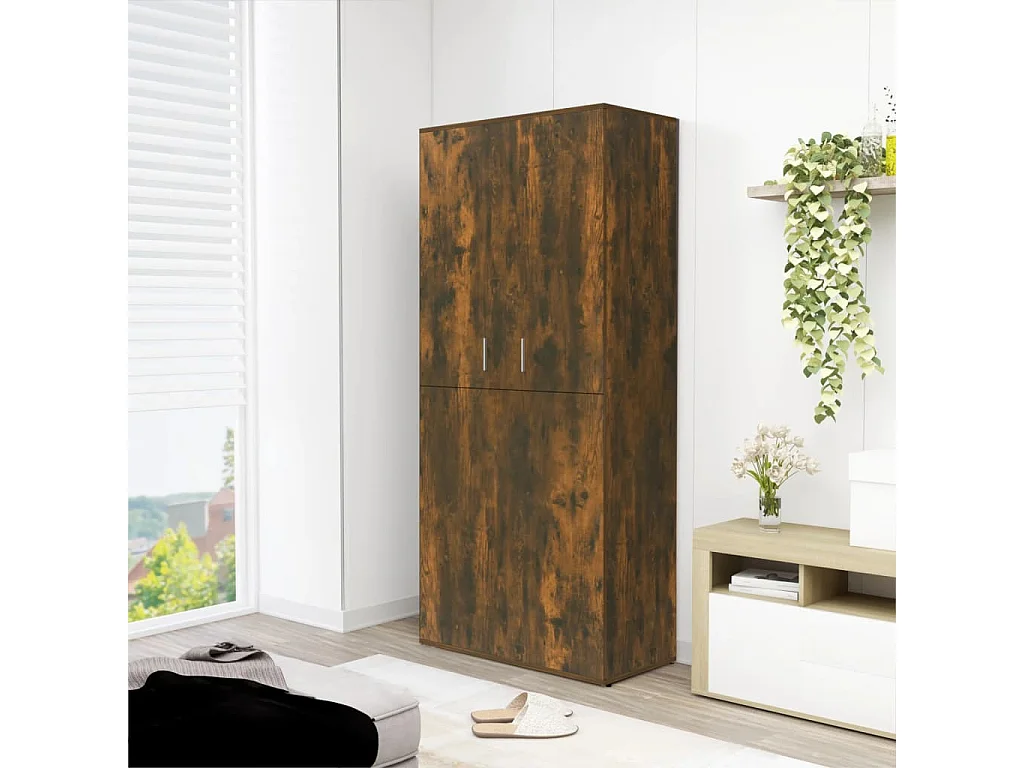 Schuhschrank Räuchereiche 80x39x178 cm Holzwerkstoff