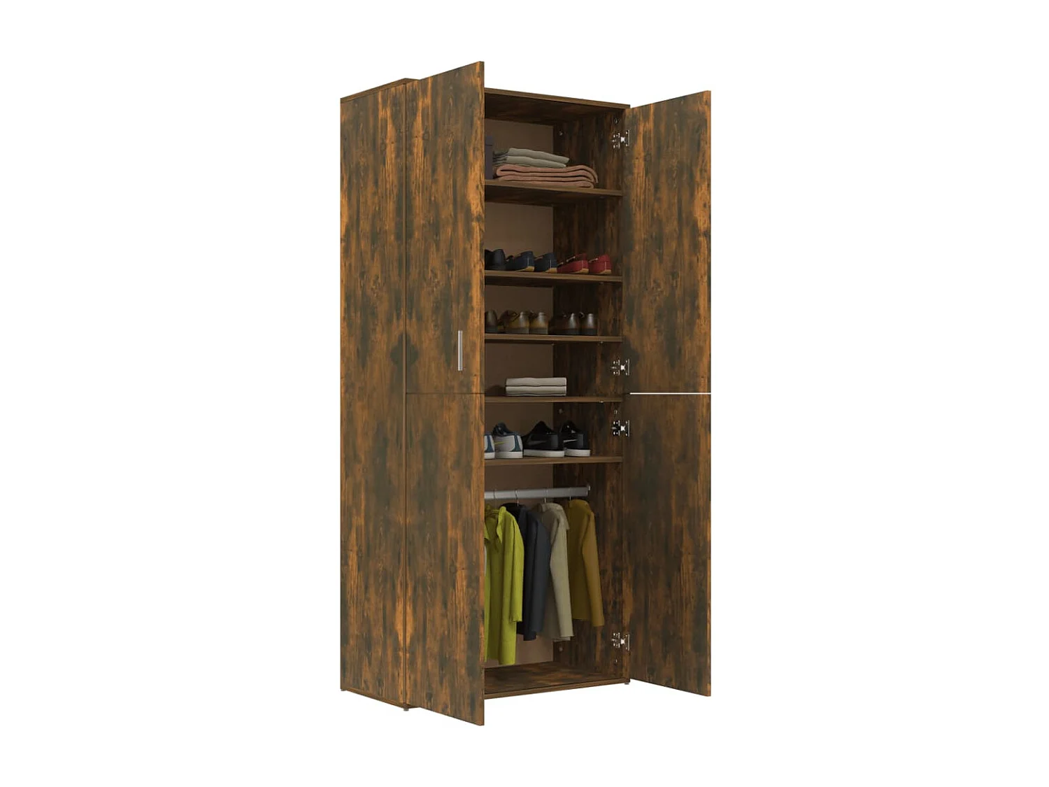 Schuhschrank Räuchereiche 80x39x178 cm Holzwerkstoff