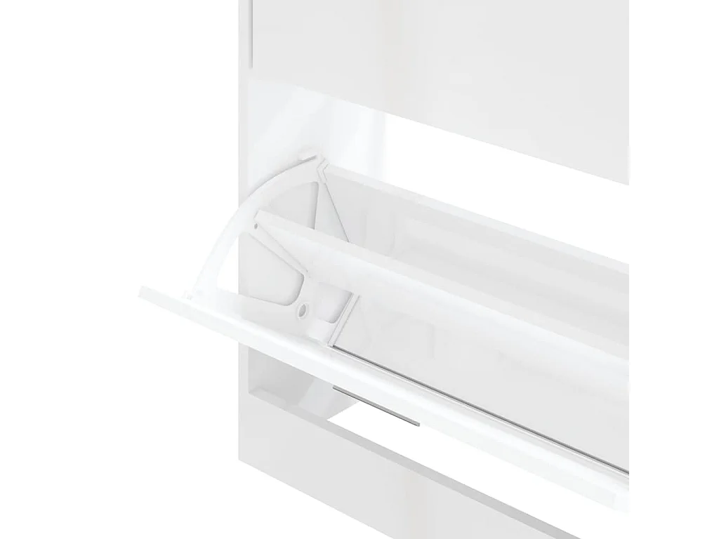 Scarpiera Bianco lucido 63x24x81 cm MDF