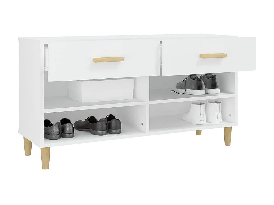 Zapatero Blanco 102x35x55 cm Madera contrachapada