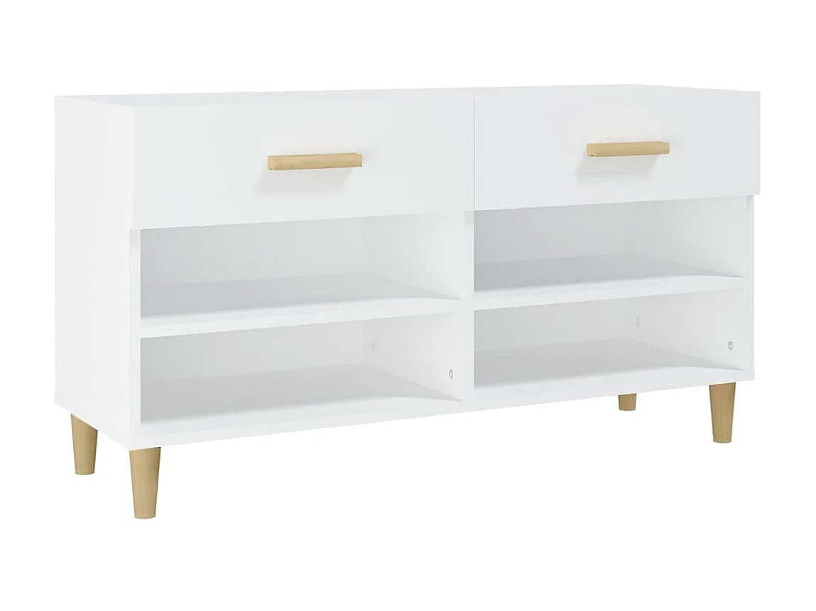 Armoire à chaussures Blanc 102x35x55 cm Bois d'ingénierie