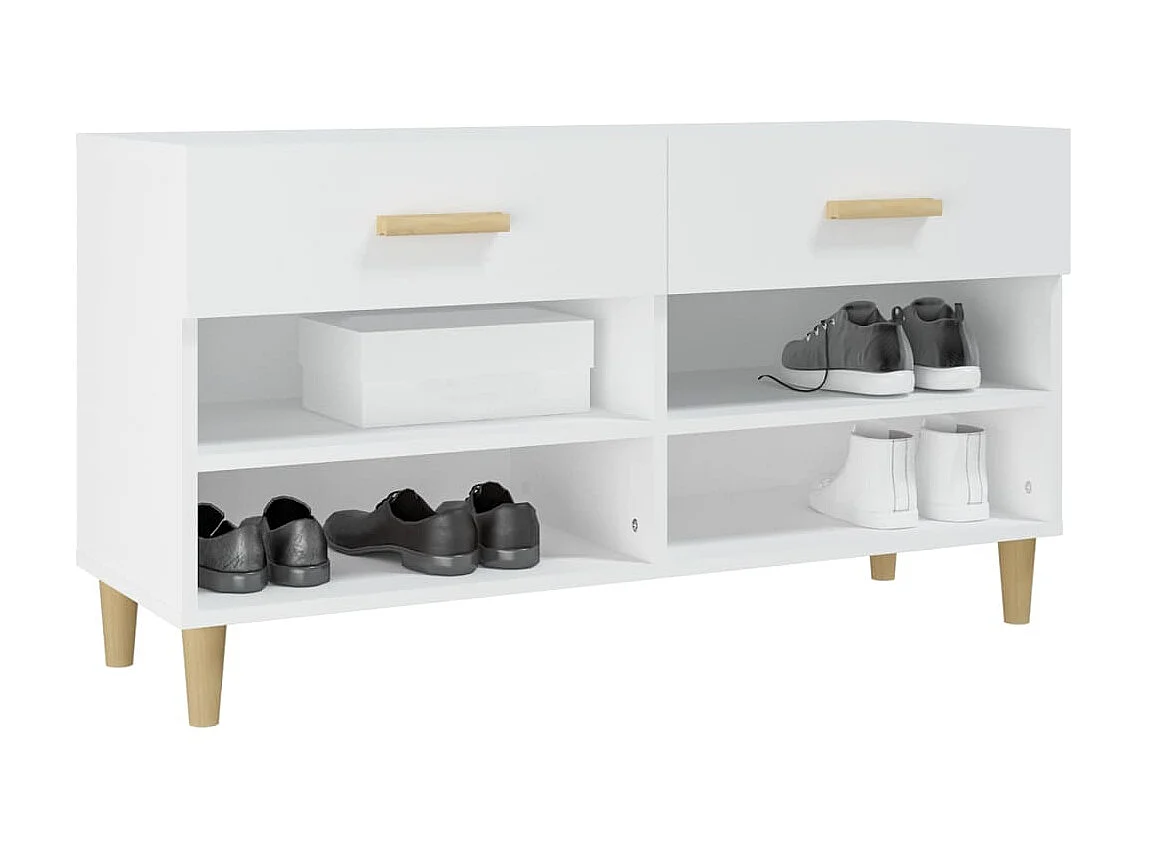 Armoire à chaussures Blanc 102x35x55 cm Bois d'ingénierie