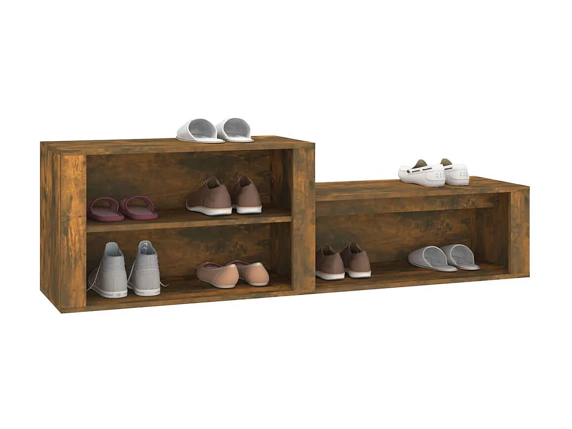 Armoire à chaussures Chêne fumé 150x35x45 cm Bois d'ingénierie