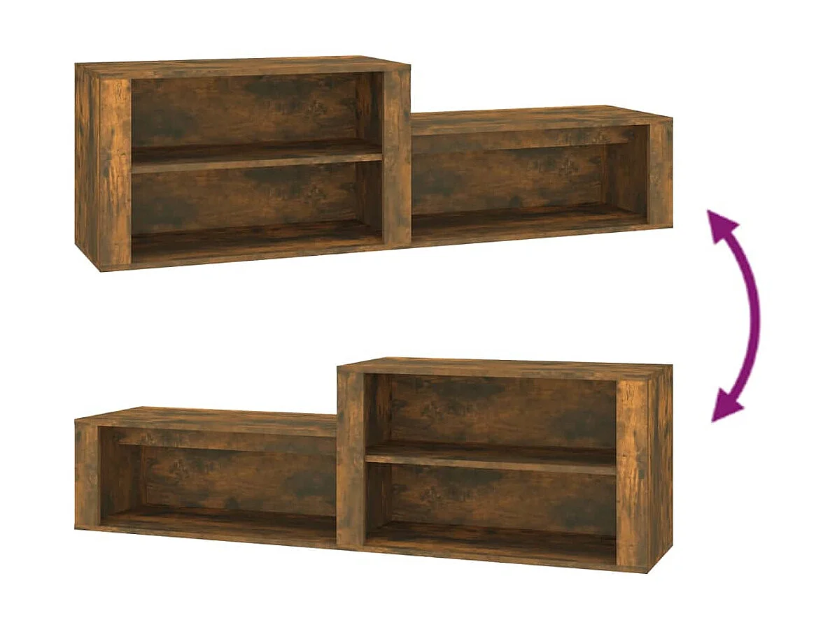 Armoire à chaussures Chêne fumé 150x35x45 cm Bois d'ingénierie