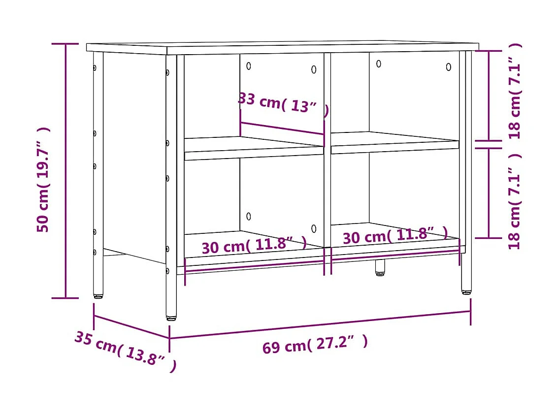 Armoire à chaussures sonoma gris 69x35x50 cm bois d'ingénierie