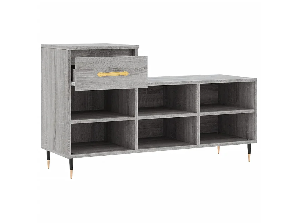 Armoire à chaussures Sonoma gris 102x36x60 cm Bois d'ingénierie