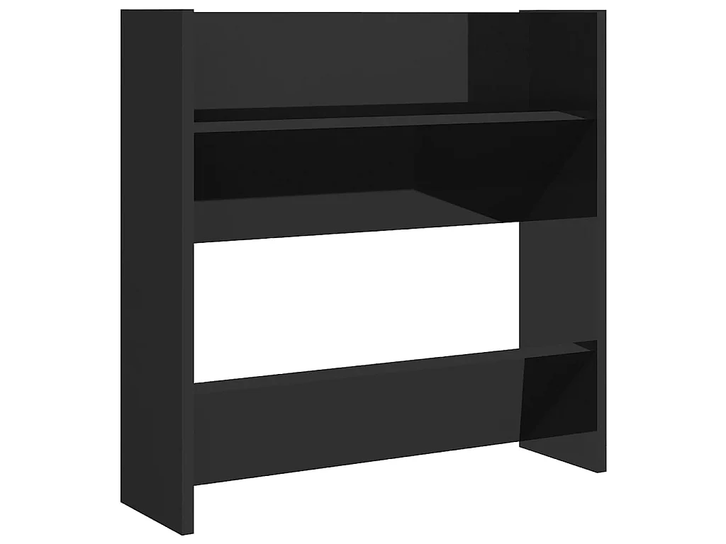 Schoenenkast voor wandmontage Glanzend zwart 60x18x60 cm Spaanplaat