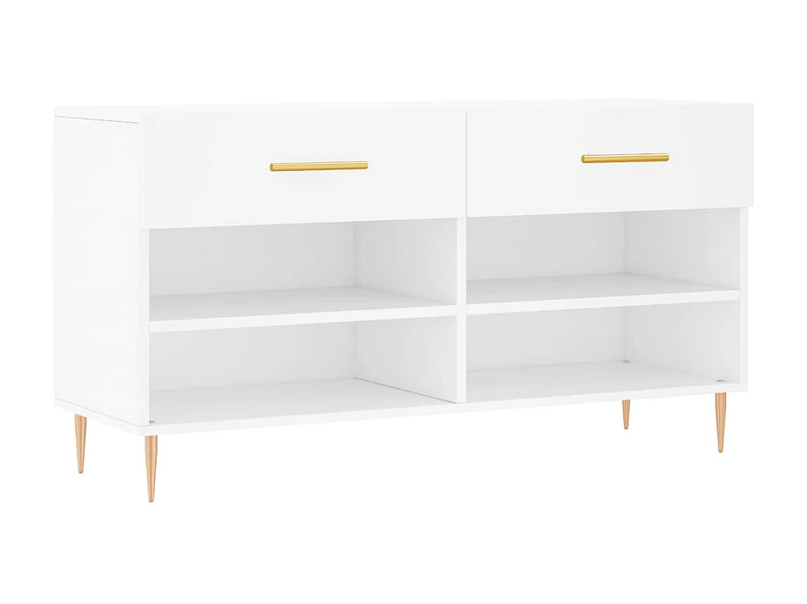 Banc à chaussures blanc 102x35x55 cm bois d'ingénierie