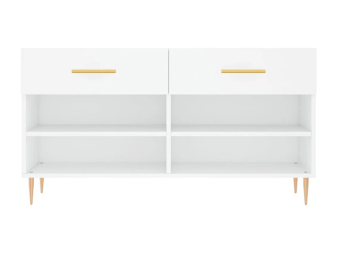 Banc à chaussures blanc 102x35x55 cm bois d'ingénierie