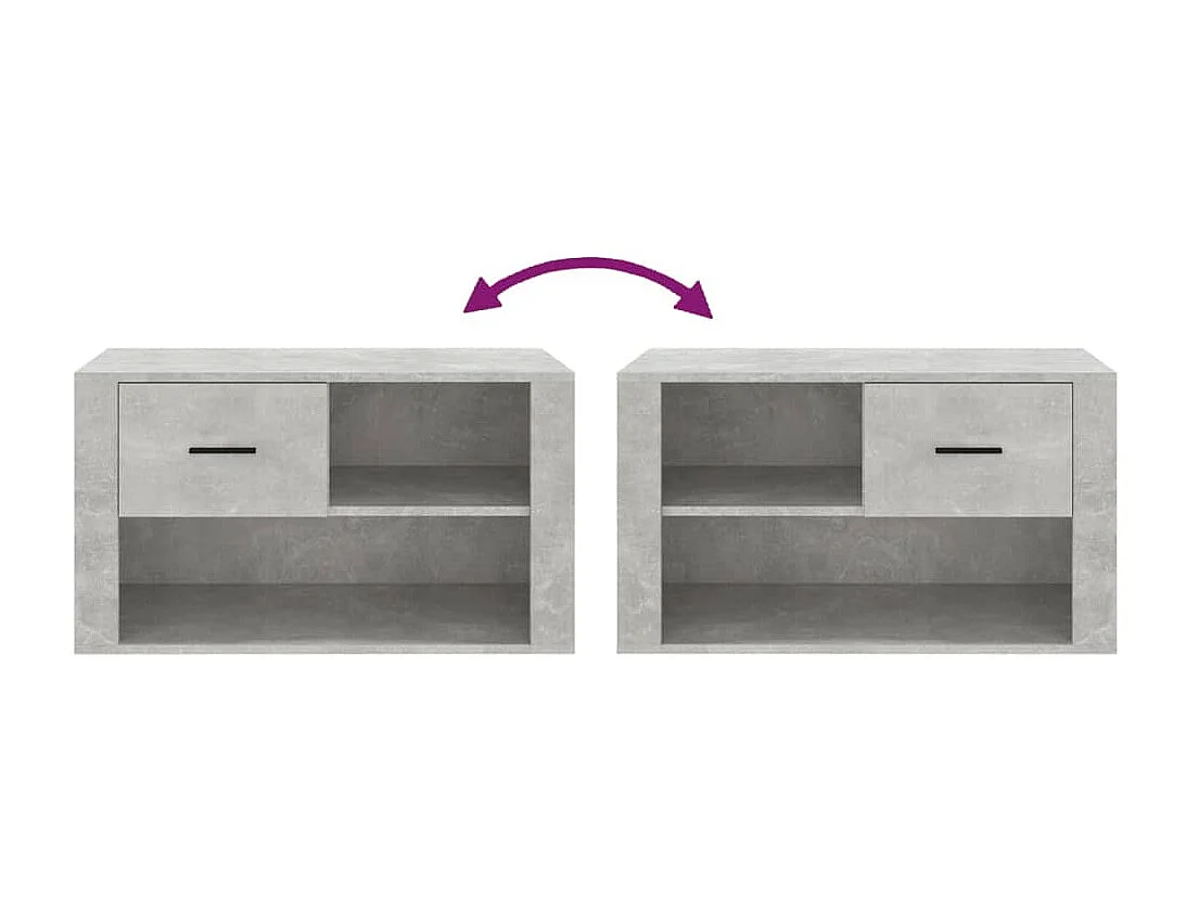 Armoire à chaussures Gris béton 80x35x45 cm Bois d'ingénierie