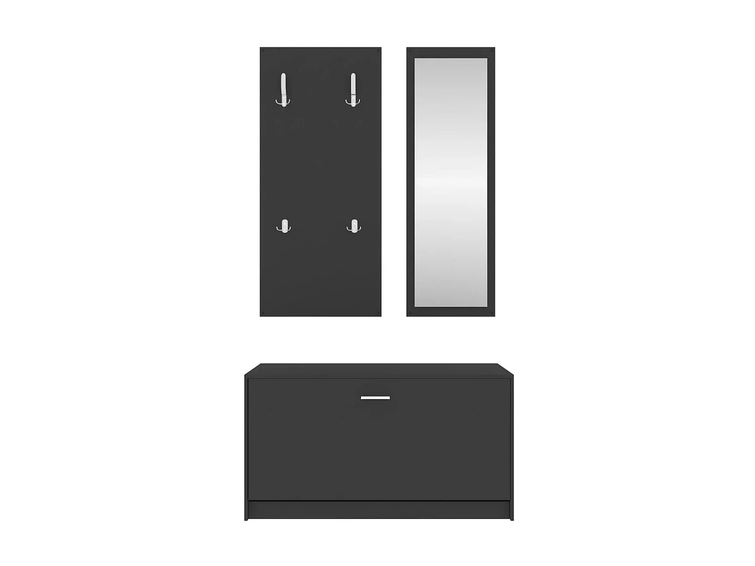 Set scarpiera 3 in 1 in MDF nero