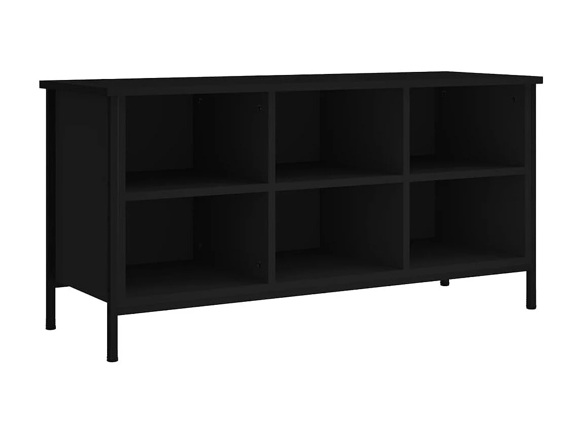 Zapatero negro 100x35x50 cm de madera contrachapada