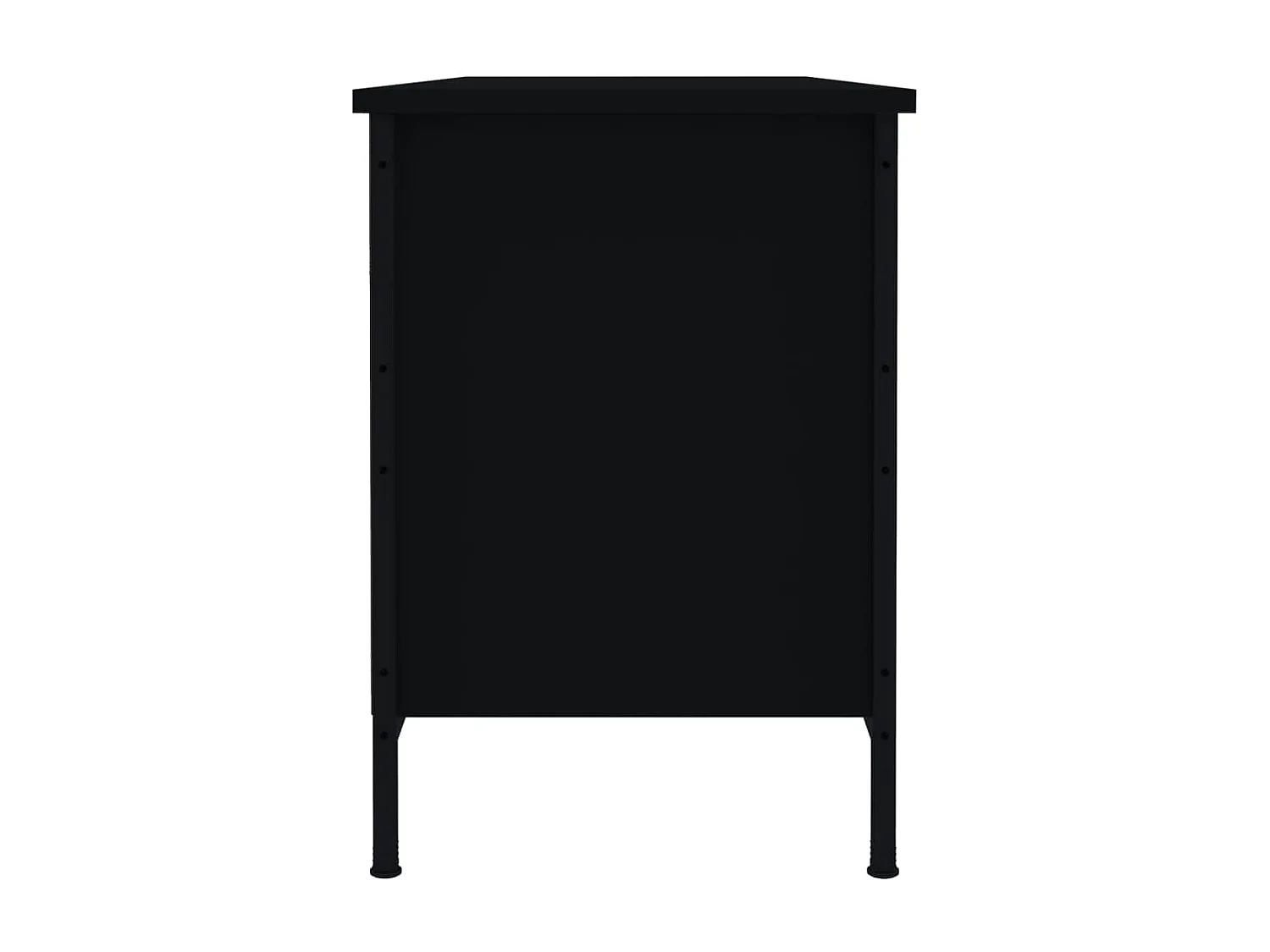 Sapateira preta 100x35x50 cm madeira trabalhada