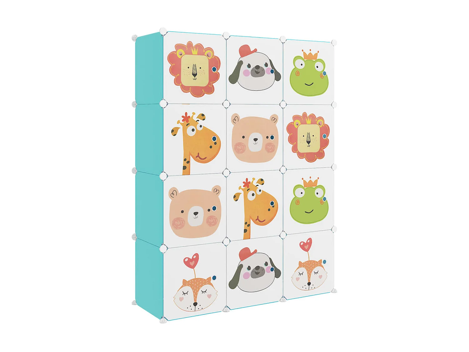 Armoire de rangement pour enfants avec 12 cubes Vert PP