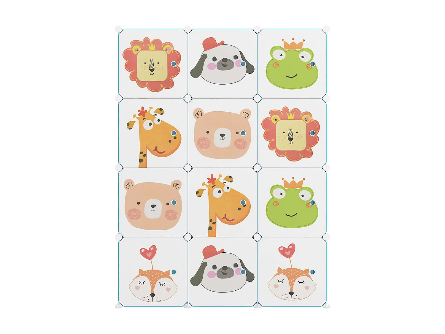 Armoire de rangement pour enfants avec 12 cubes Vert PP